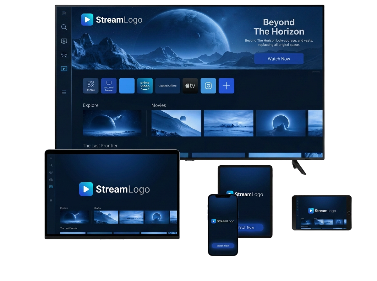 StreamLogo streaming live sports and movies on a TV, laptop, tablet and phone